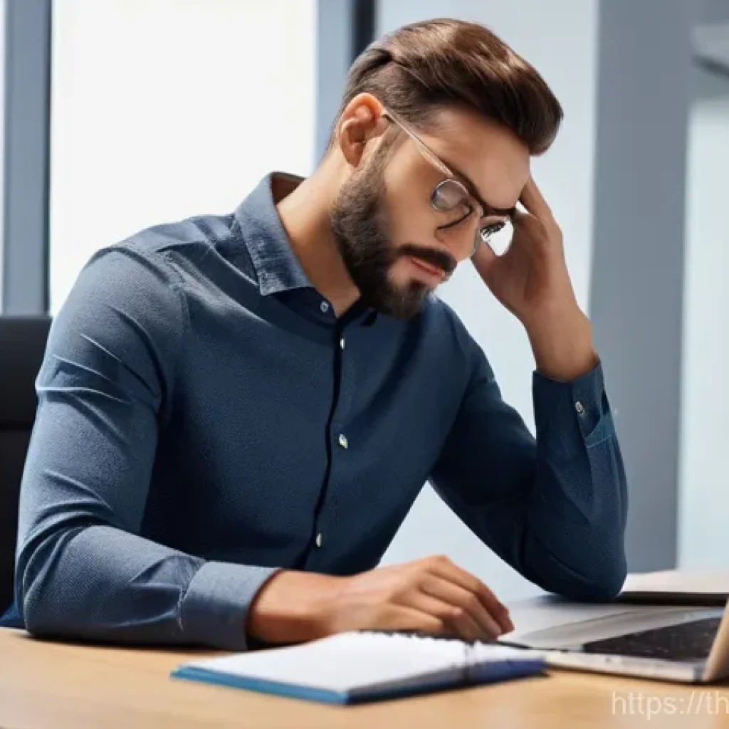 기술 피로 극복을 위한 간단한 운동법 - **Prompt:** "A young adult, dressed in comfortable casual wear, sits at a modern, clean office desk....
