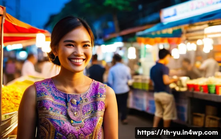 기술 피로를 감소시키는 긍정적 사고법 - **Prompt:** "A young Thai woman in her early 20s, wearing a colorful traditional Thai dress (Chut Th...